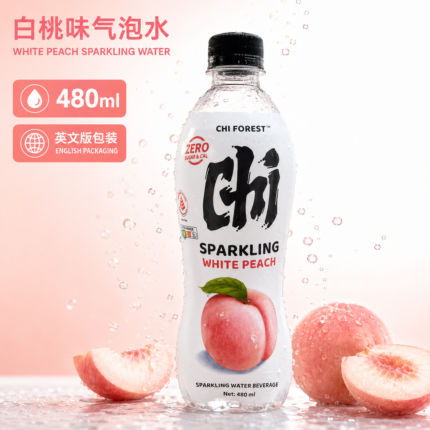 480ML【白桃味】CHI FOREST 元气森林气泡水【英文版】