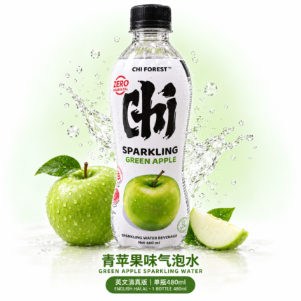 480ML【青苹果】CHI FOREST 元气森林气泡水【英文版】